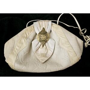 Vintage Sharif Leather & Snake Skin Clutch Bag